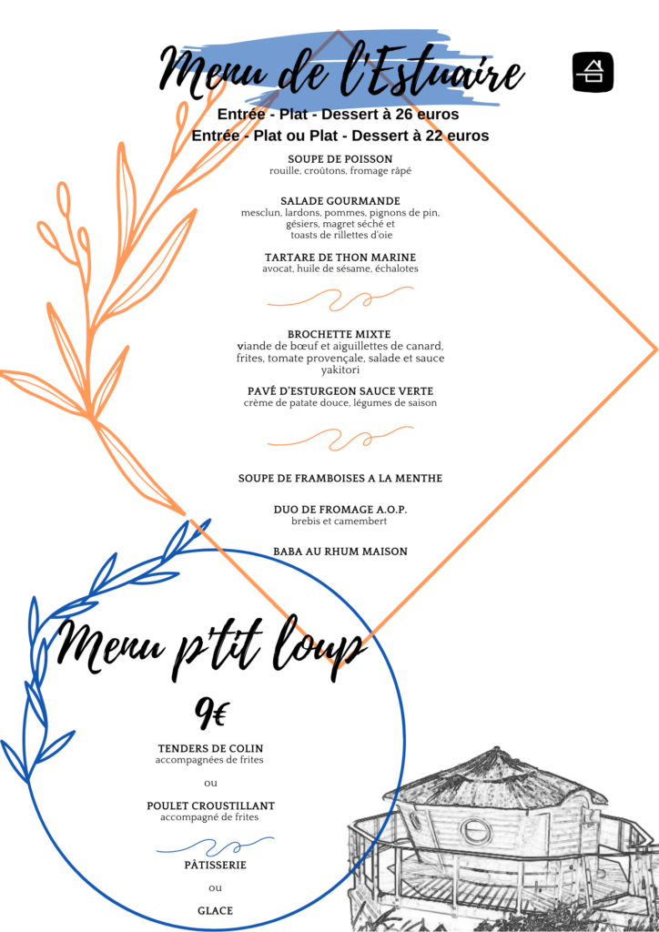 La carte du Relais de l'Estuaire - Restaurant proche de Blaye