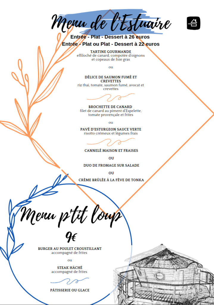 Menu Le Relais de L'Estuaire - Restaurant proche de Blaye